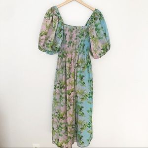Women’s Size M Cynthia Rowley Alice Smocked Floral Midi Dress